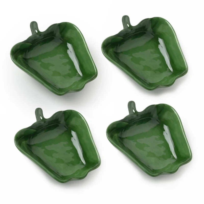 Green Bell Pepper Shaped Appetizer Bowls, Set of 4