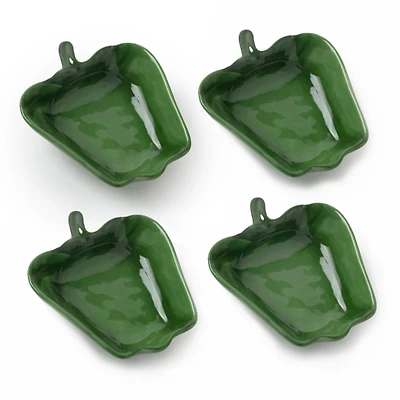 Green Bell Pepper Shaped Appetizer Bowls, Set of 4