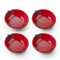 Red Tomato Shaped Appetizer Bowls, Set of 4