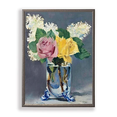 Vintage Floral I Beaded Framed Art Print