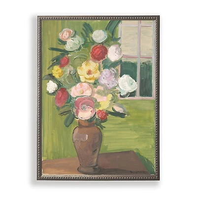 Vintage Floral II Beaded Framed Art Print