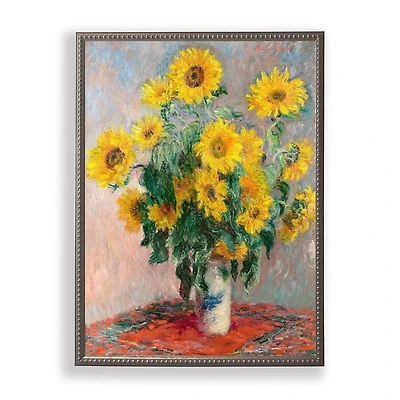 Vintage Sunflowers Beaded Framed Art Print