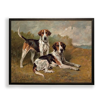 Vintage Dog Duo Framed Art Print