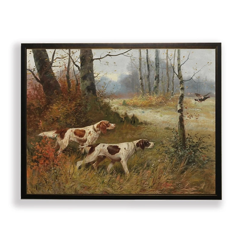 Brown Pointer Dogs Framed Art Print