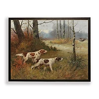 Brown Pointer Dogs Framed Art Print