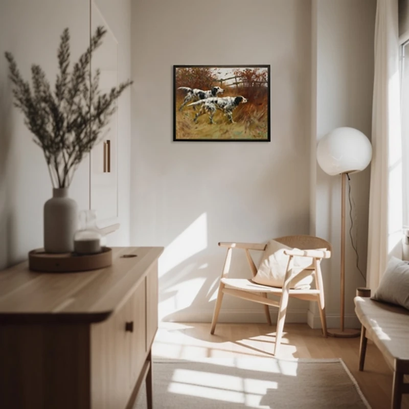 Black Pointer Dogs Framed Art Print