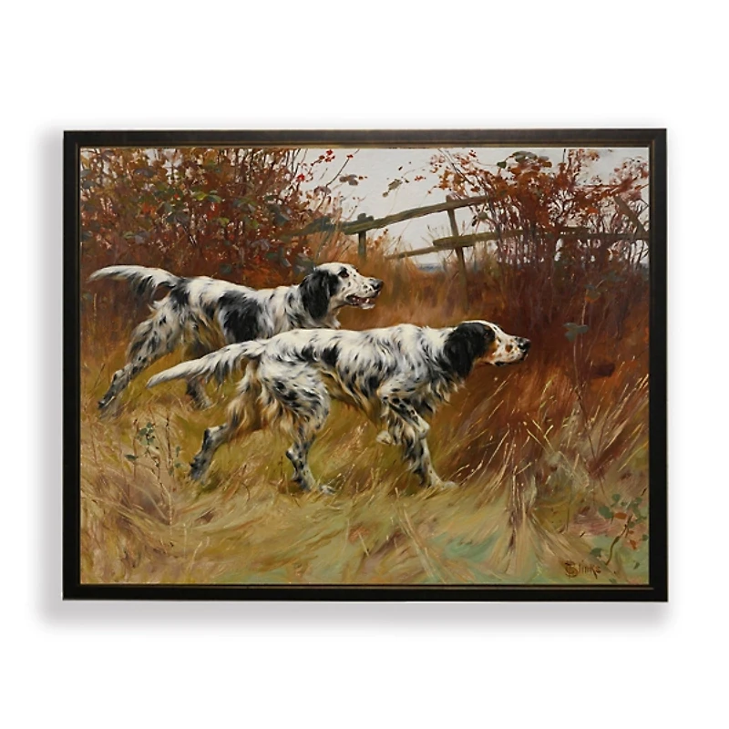Black Pointer Dogs Framed Art Print