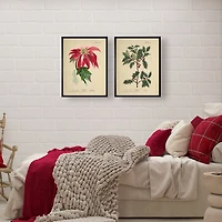 Antique Christmas Poinsettia Framed Art Print