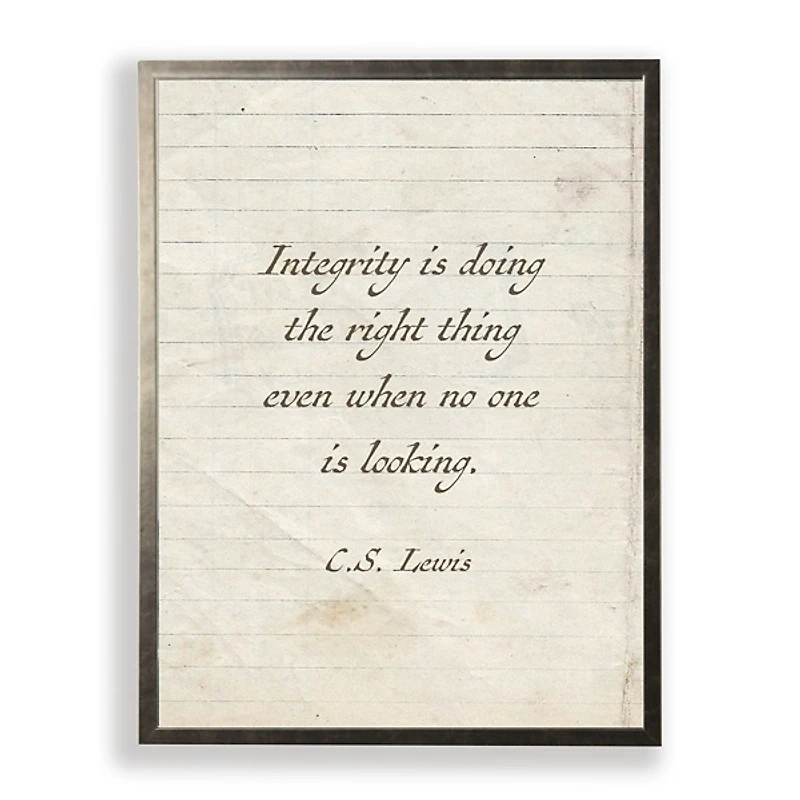 Integrity is Doing the Right Thing Wall Plaque