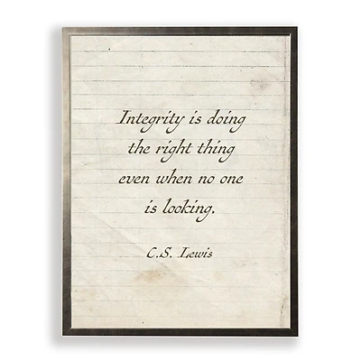 Integrity is Doing the Right Thing Wall Plaque