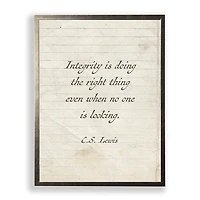 Integrity is Doing the Right Thing Wall Plaque