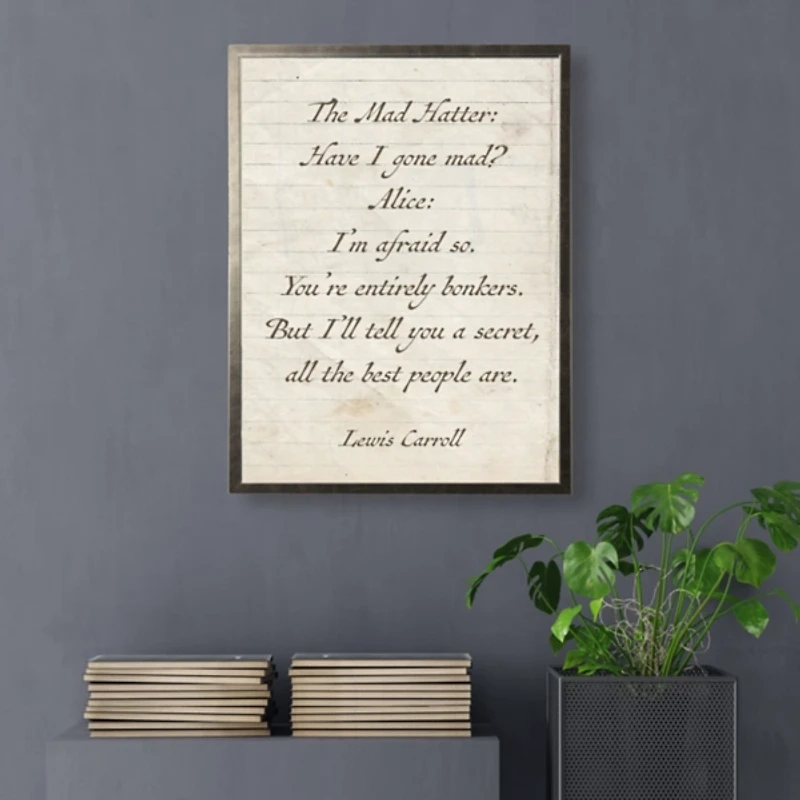 Mad Hatter Quote Wall Plaque
