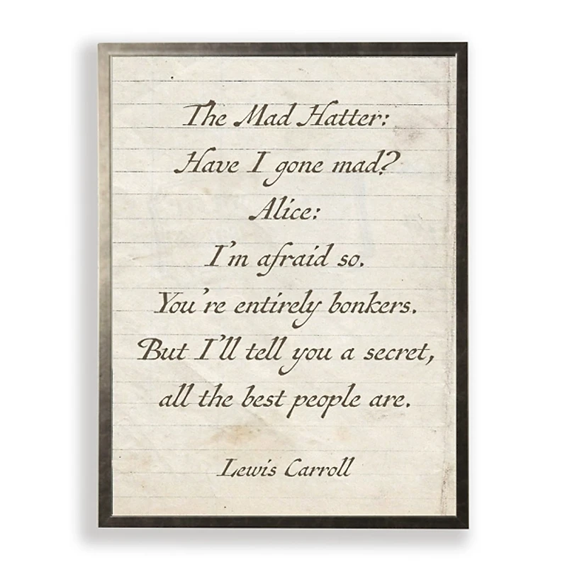 Mad Hatter Quote Wall Plaque