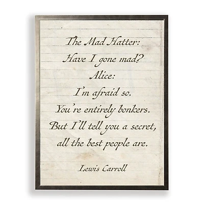 Mad Hatter Quote Wall Plaque