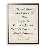 Mad Hatter Quote Wall Plaque