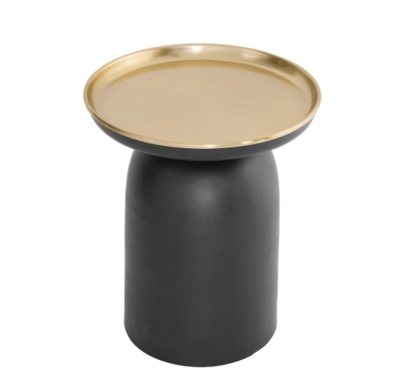 Black and Bronze Round Lena Accent Table