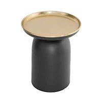 Black and Bronze Round Lena Accent Table