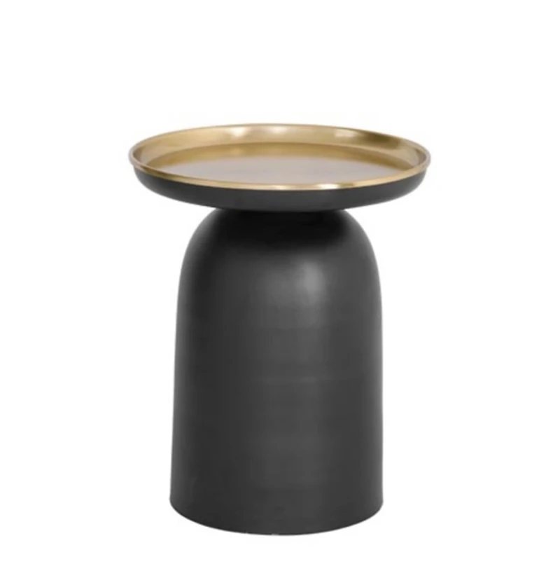 Black and Bronze Round Lena Accent Table