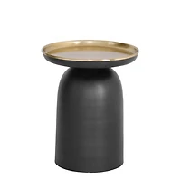 Black and Bronze Round Lena Accent Table