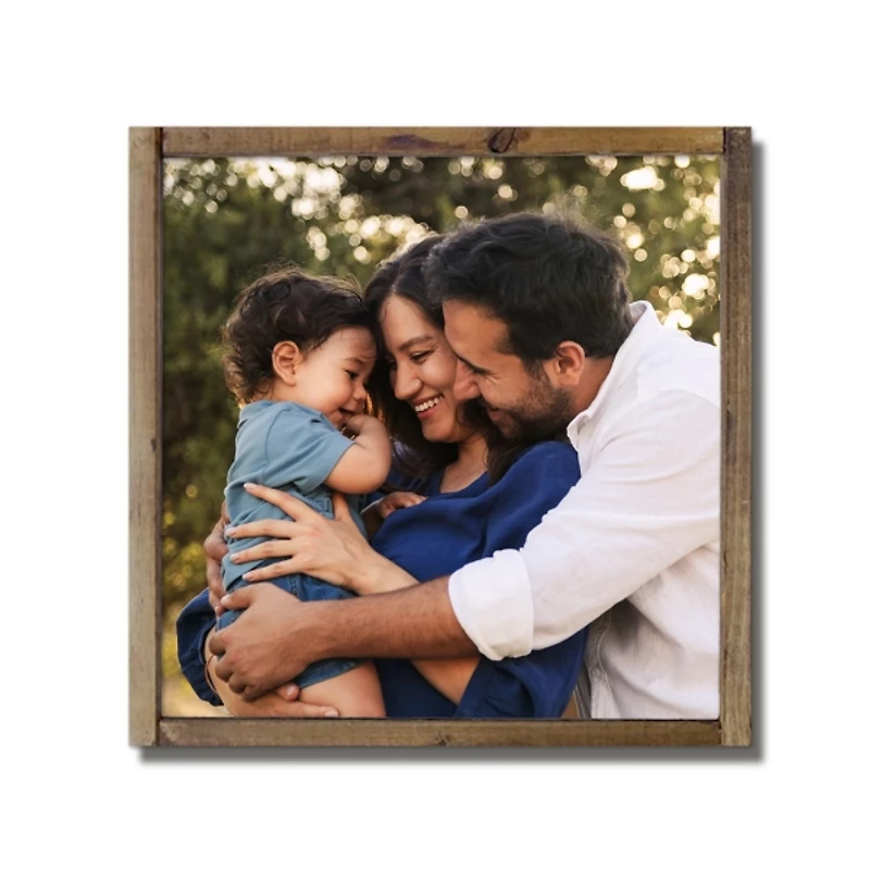 Personalized Photo Brown Wood Wall Plaque, 9 in.