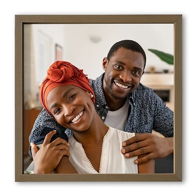 Personalized Photo Brown Wood Framed Print, 16 in.