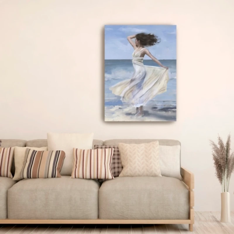 Coastal Woman in Dress Canvas Art Print, 30x40 in.