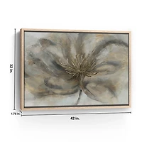 Gray Wildflower Framed Canvas Art Print