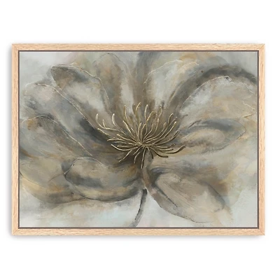 Gray Wildflower Framed Canvas Art Print