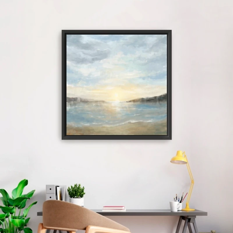 Coastal Sunset Framed Canvas Art Print, 30x30 in.