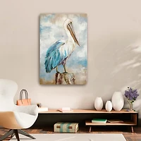 Pelican Perch Canvas Art Print, 24x36 in.