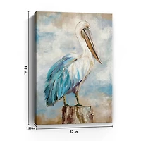 Pelican Perch Canvas Art Print, 32x48 in.