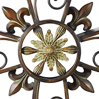 Fleur De Lis Traditional Metal Cross Wall Plaque