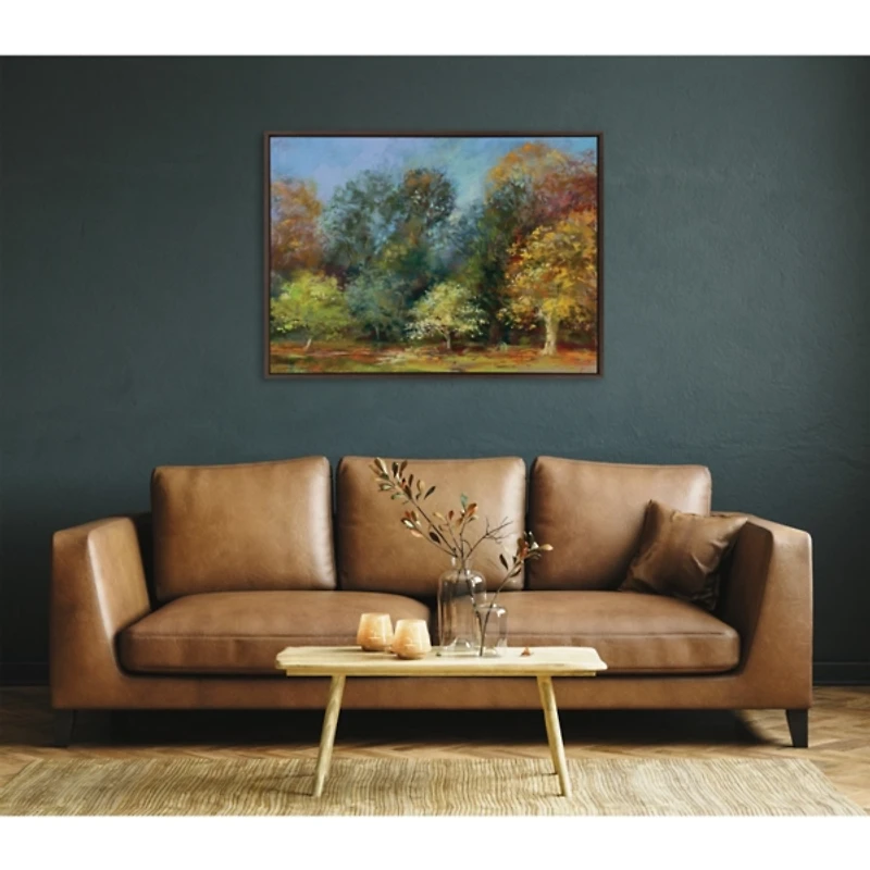 Autumn Forest Day Framed Canvas Art Print