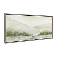 Winter Mountain Landscape Framed Canvas Art Print