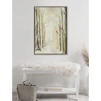 Winter Forest Landscape Framed Canvas Art Print