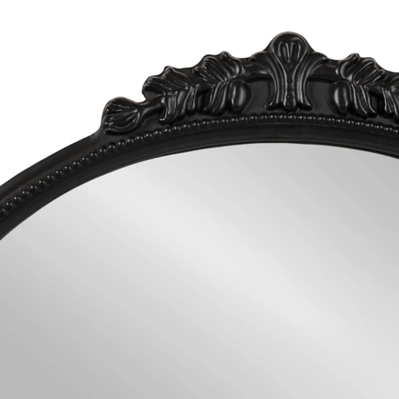 Black Ornate Arch Wall Mirror with Shelf
