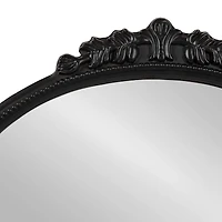 Black Ornate Arch Wall Mirror with Shelf