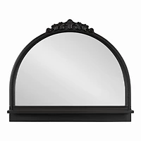 Black Ornate Arch Wall Mirror with Shelf