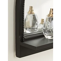 Black Ornate Arch Wall Mirror with Shelf