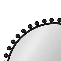 Round Black Beaded Metal Wall Mirror