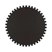 Round Black Beaded Metal Wall Mirror