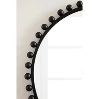 Round Black Beaded Metal Wall Mirror