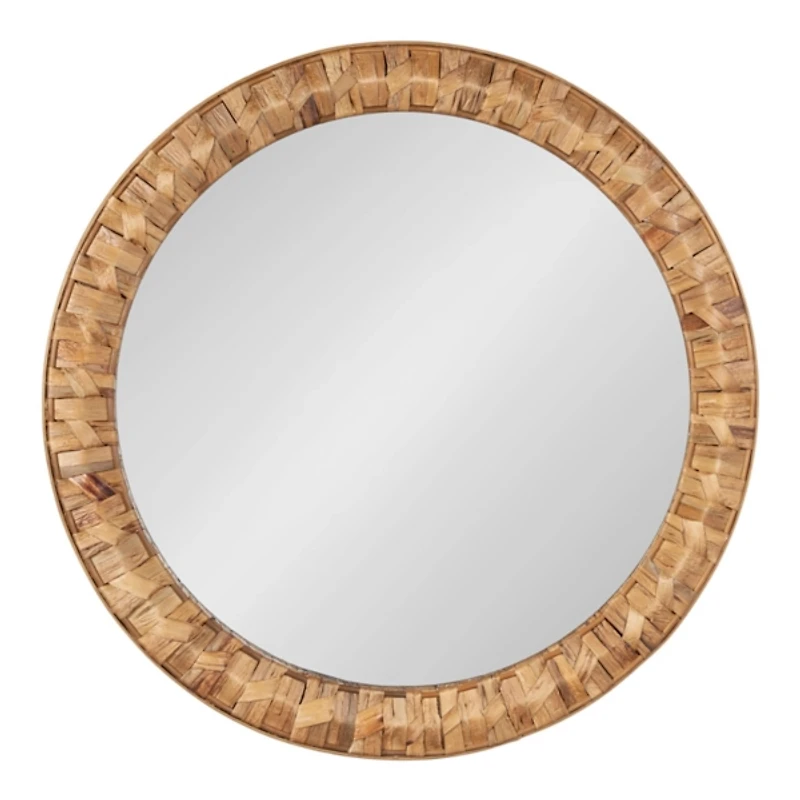 Round Natural Woven Water Hyacinth Wall Mirror