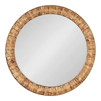 Round Natural Woven Water Hyacinth Wall Mirror