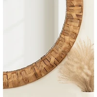 Round Natural Woven Water Hyacinth Wall Mirror