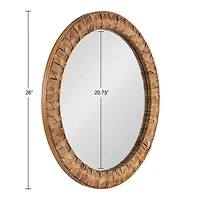 Round Natural Woven Water Hyacinth Wall Mirror