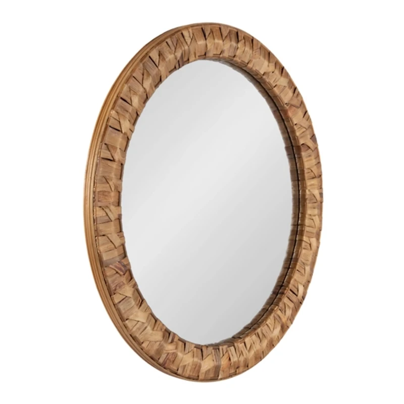 Round Natural Woven Water Hyacinth Wall Mirror