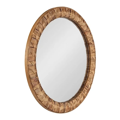 Round Natural Woven Water Hyacinth Wall Mirror