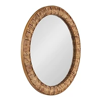 Round Natural Woven Water Hyacinth Wall Mirror