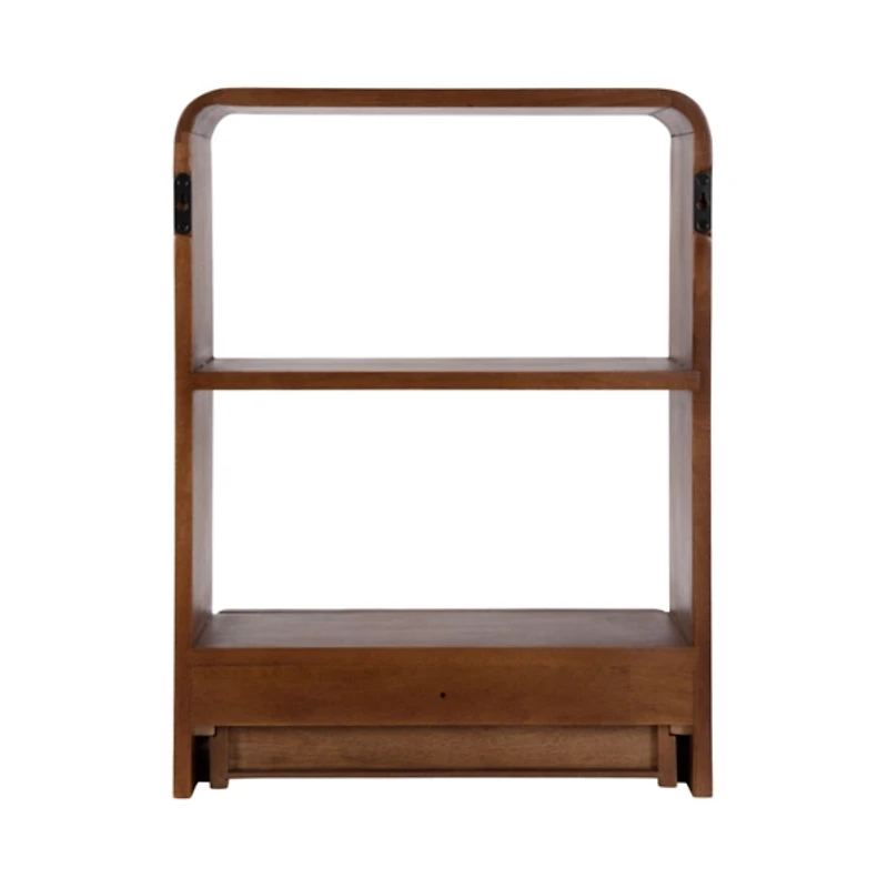Walnut Brown Kato Single Drawer Wall Shelf
